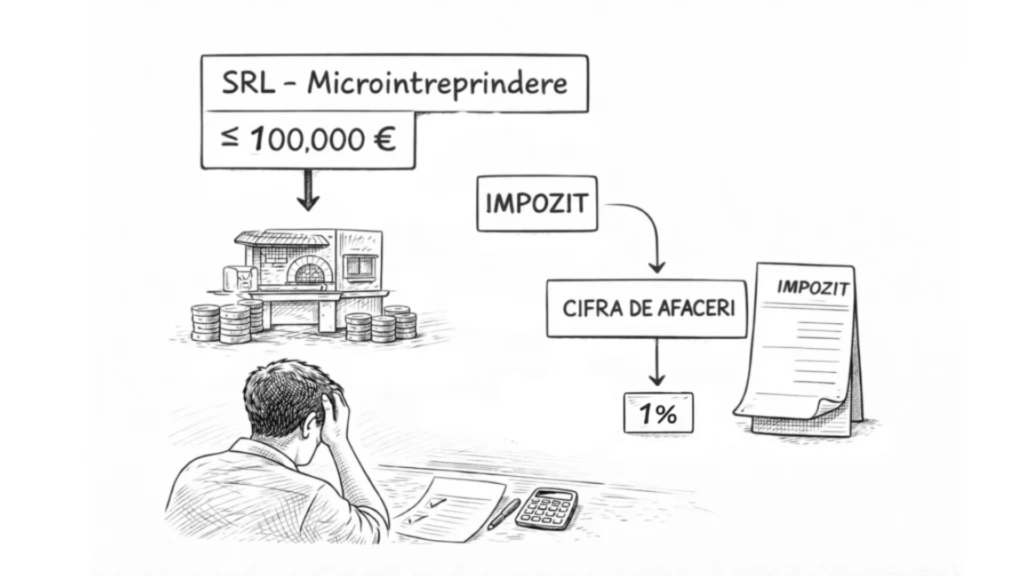 srl microîntreprindere pentru pizzerie impozitare pe cifra de afaceri 1%